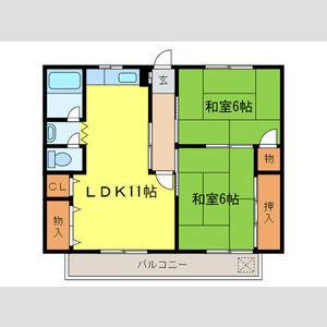 ステ-ジ和坂(2LDK/2階)の間取り写真