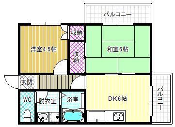エトワールすみいち(2DK/2階)の間取り写真