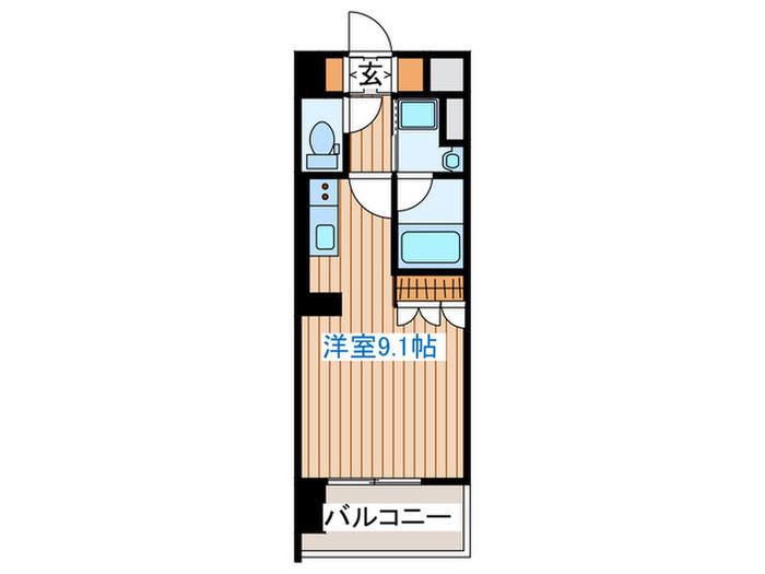 セレブアロース長町(ワンルーム/8階)の間取り写真