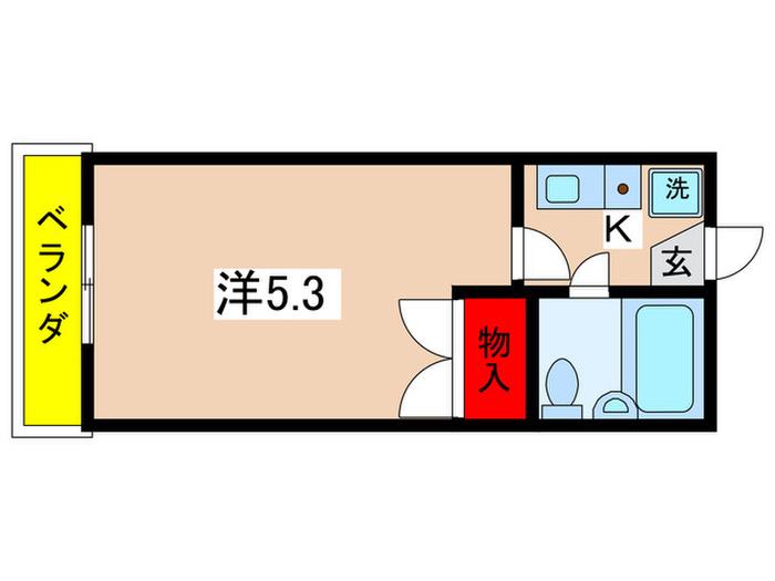 美山台ハイツ(1K/1階)の間取り写真