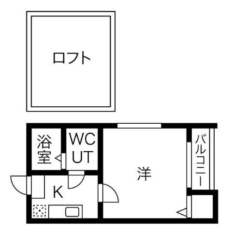 寿キャッスル栄生(1K/2階)の間取り写真