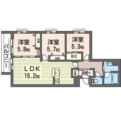 MAISON LIS(3LDK/2階)の間取り写真