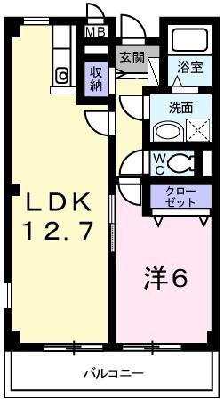 リフティ白水(1K/1階)の間取り写真