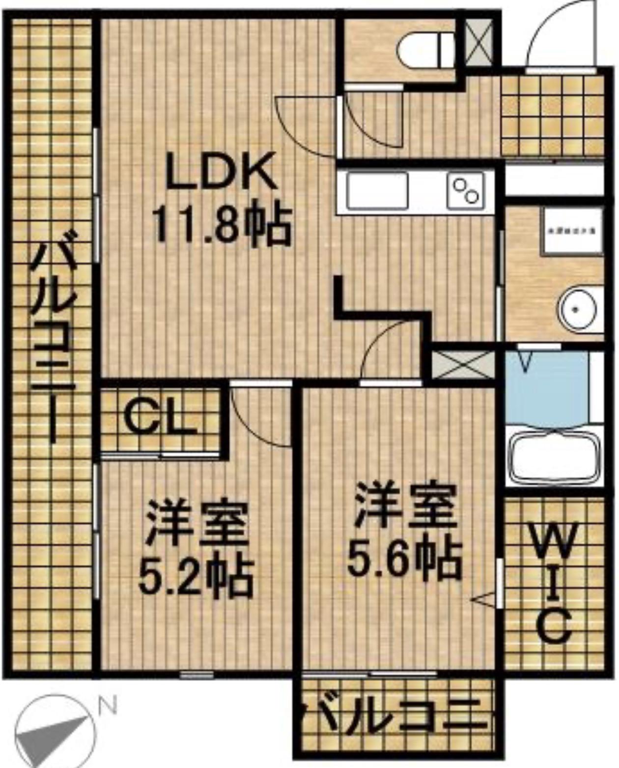 ビアン・カリテ(2LDK/3階)の間取り写真