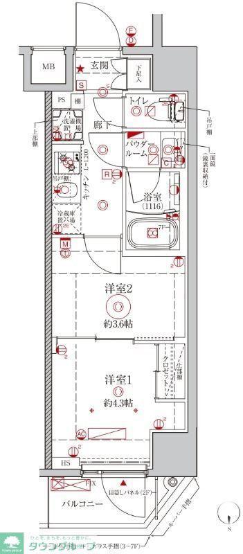 クレイシアIDZ王子フォレストヒルズ(2K/5階)の間取り写真