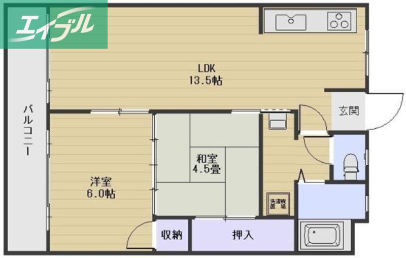 TIERRA芳泉I(2LDK/2階)の間取り写真