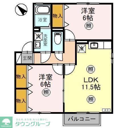 アットイーズIII(2LDK/2階)の間取り写真