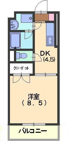 アートグリーン(1DK/1階)の間取り写真