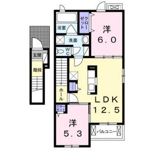 レガーロ ノースII(2LDK/2階)の間取り写真