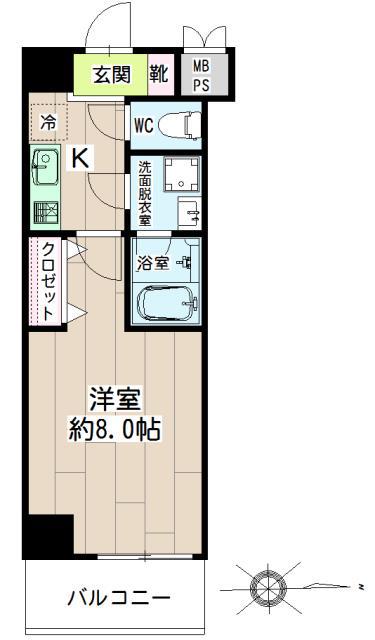 ますもとビル(1K/3階)の間取り写真