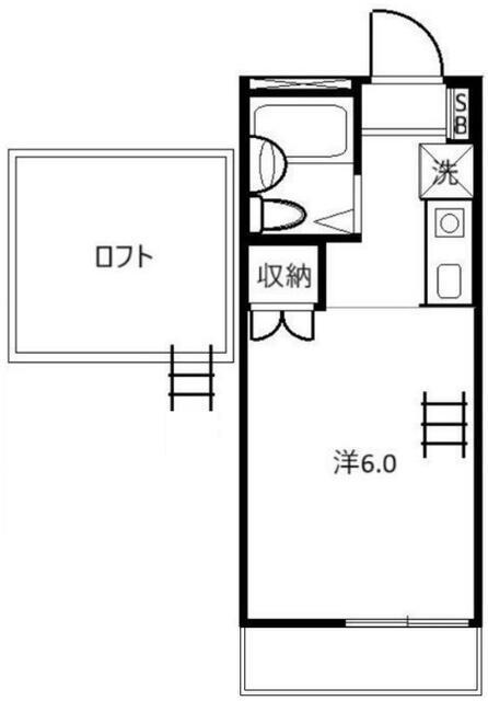 サンライズK(ワンルーム/2階)の間取り写真