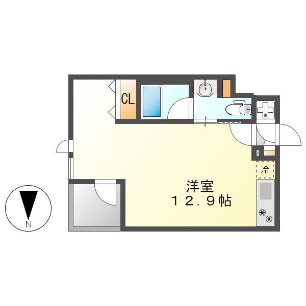 COZY徳川園(ワンルーム/5階)の間取り写真