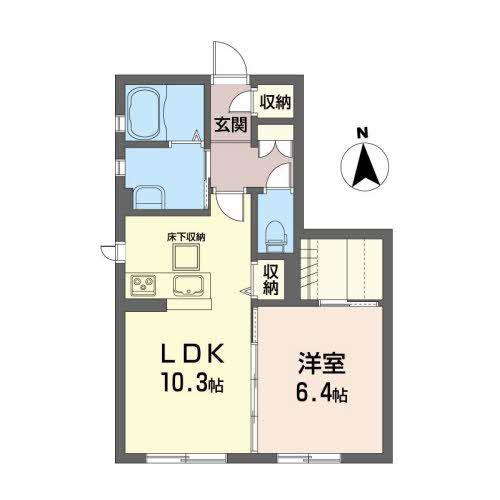 GERMER(1LDK/1階)の間取り写真