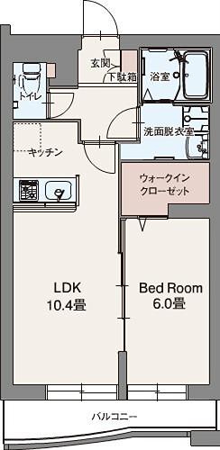 プレミアムコートみなみ野Ⅰ(1LDK/2階)の間取り写真