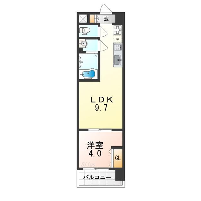 AND TERRACE 文の里(1LDK/5階)の間取り写真