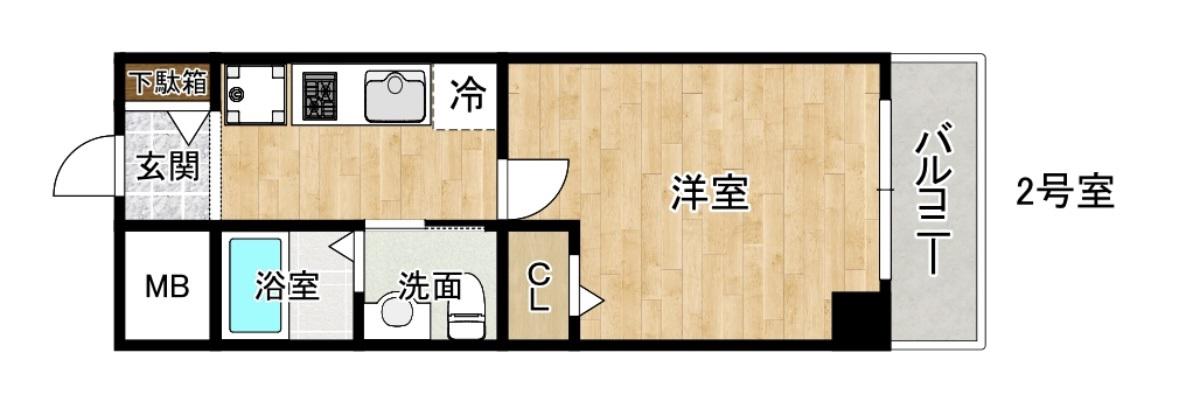 MERRY新今宮(1K/6階)の間取り写真