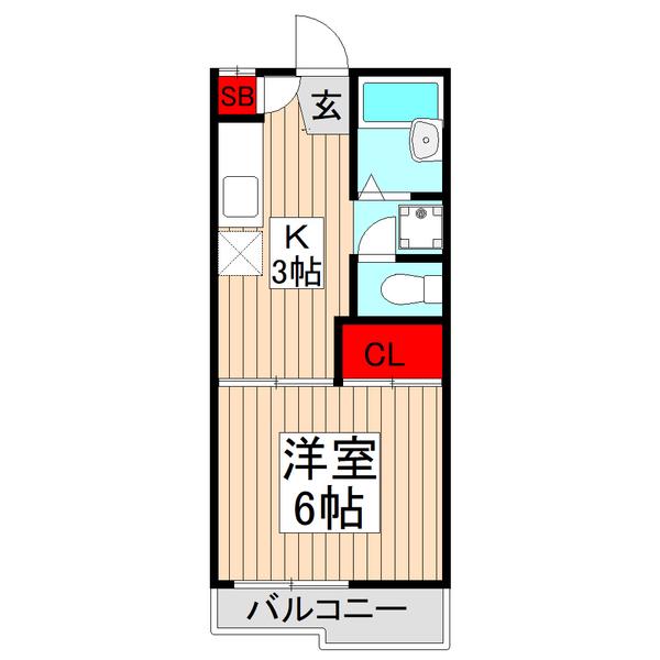 ハイツカワダ(1K/2階)の間取り写真