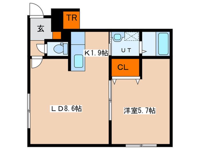 モンヴェール学園前(1LDK/3階)の間取り写真