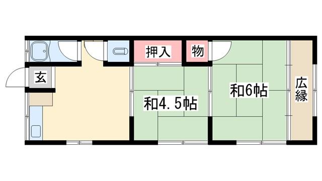 すえひろ荘(2DK/2階)の間取り写真