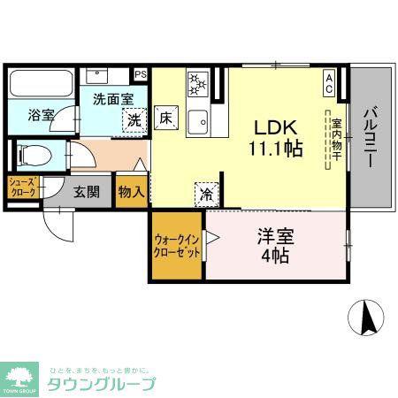 ANNAMARIE F(1LDK/1階)の間取り写真