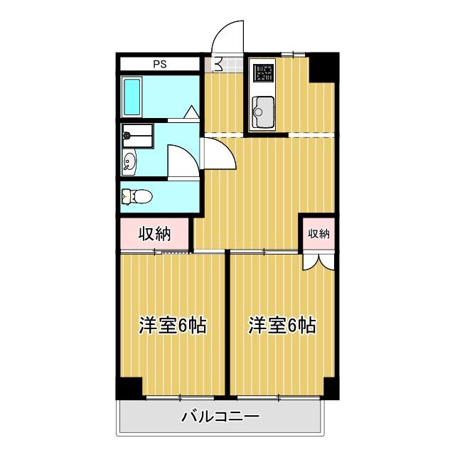 トワメゾン飯田(2DK/5階)の間取り写真