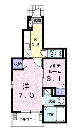 GREENLIFE(1SK/1階)の間取り写真