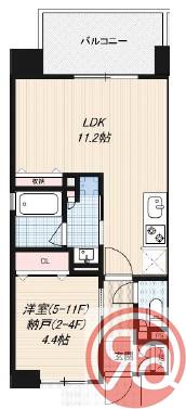 GLUCKMAISON/S-EBIE XI(1LDK/4階)の間取り写真