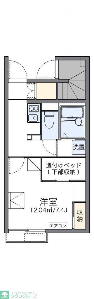 レオパレスブライトセゾン(1K/1階)の間取り写真