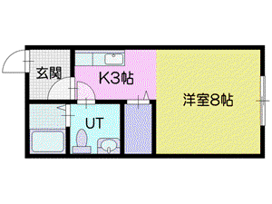 フリージア東郊A(1K/1階)の間取り写真