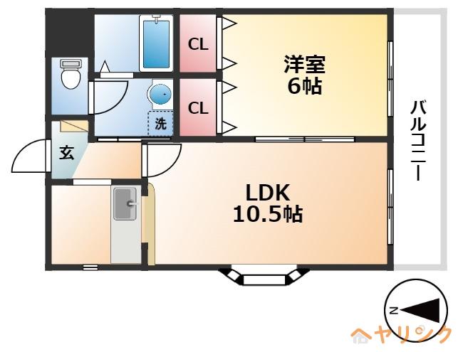 NSハイツ(1LDK/3階)の間取り写真