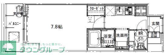 S-FORT板橋本町(1K/3階)の間取り写真