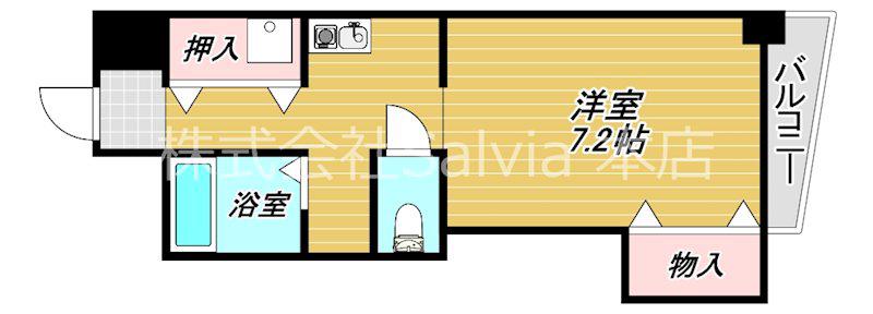 リアルなかもず(1K/6階)の間取り写真