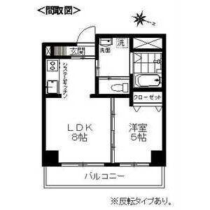 ロイヤルヴュー貝ヶ森(1LDK/2階)の間取り写真