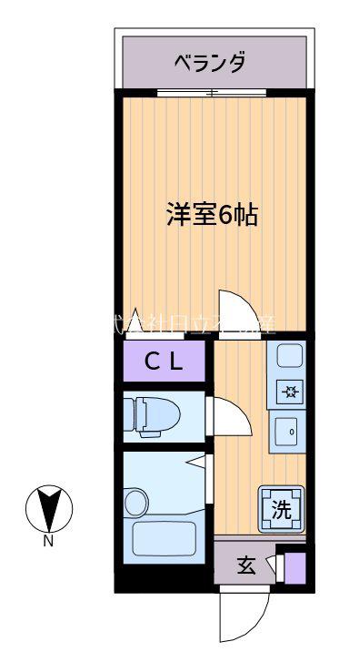 ヴァリ初台(1K/2階)の間取り写真