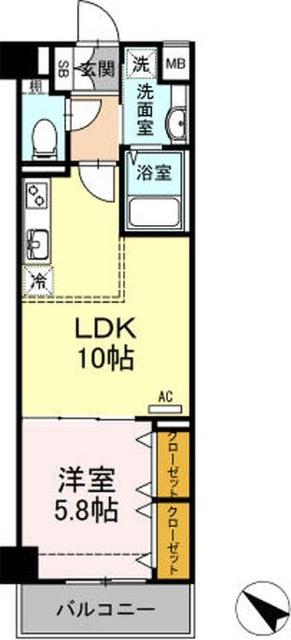 PLUMERIA(1LDK/3階)の間取り写真