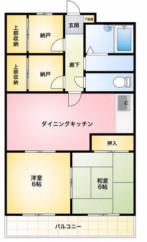 サンヒルズI(2SDK/3階)の間取り写真