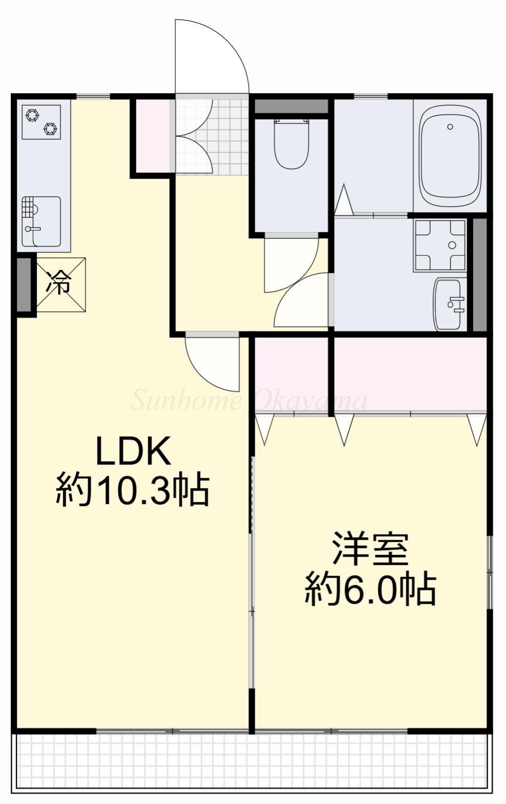 メゾン辰巳(1LDK/1階)の間取り写真