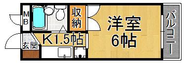 RENATUS伊丹(1K/3階)の間取り写真