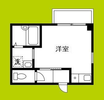 メビウス天下茶屋レジデンス(1K/2階)の間取り写真