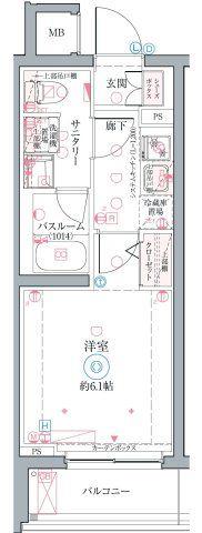クレヴィスタ井荻(1K/2階)の間取り写真