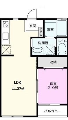 リンケージ常盤平(1LDK/2階)の間取り写真