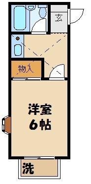フラットセレクト(1K/2階)の間取り写真