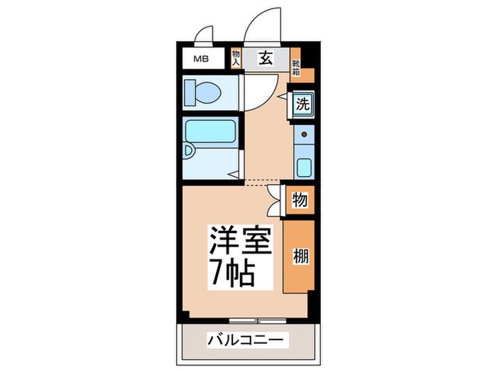TS GARDEN 都筑ふれあいの丘(ワンルーム/2階)の間取り写真