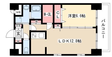 HERENCIA千代田(1LDK/1階)の間取り写真
