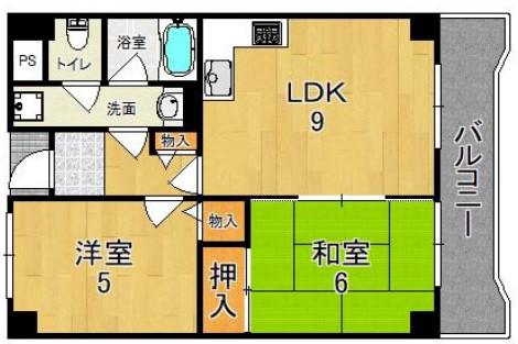 TI45(2LDK/4階)の間取り写真