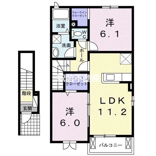 アルドーレII(2LDK/2階)の間取り写真