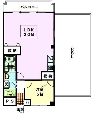 サンパーク三園(1LDK/4階)の間取り写真