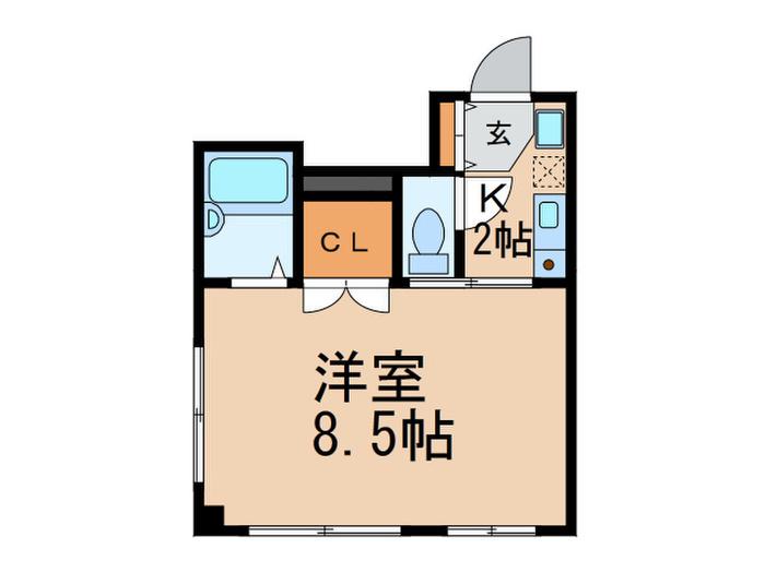 峰住吉ハイツ(1K/1階)の間取り写真