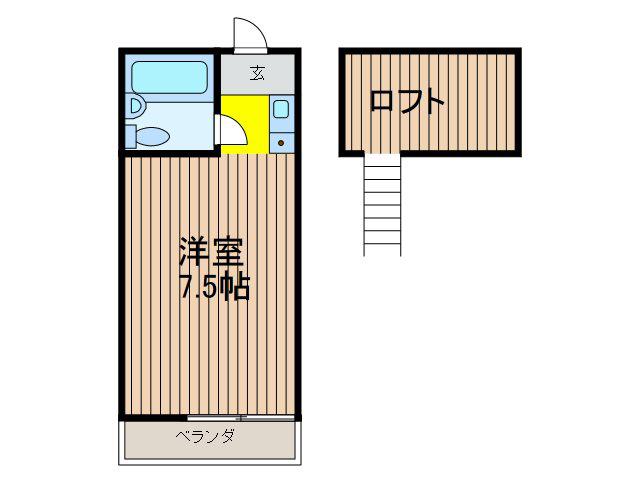 メゾン中尾第1A(ワンルーム/1階)の間取り写真