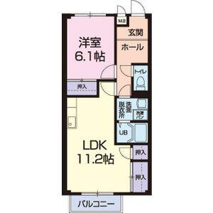 レジデンス筒井II(1LDK/2階)の間取り写真